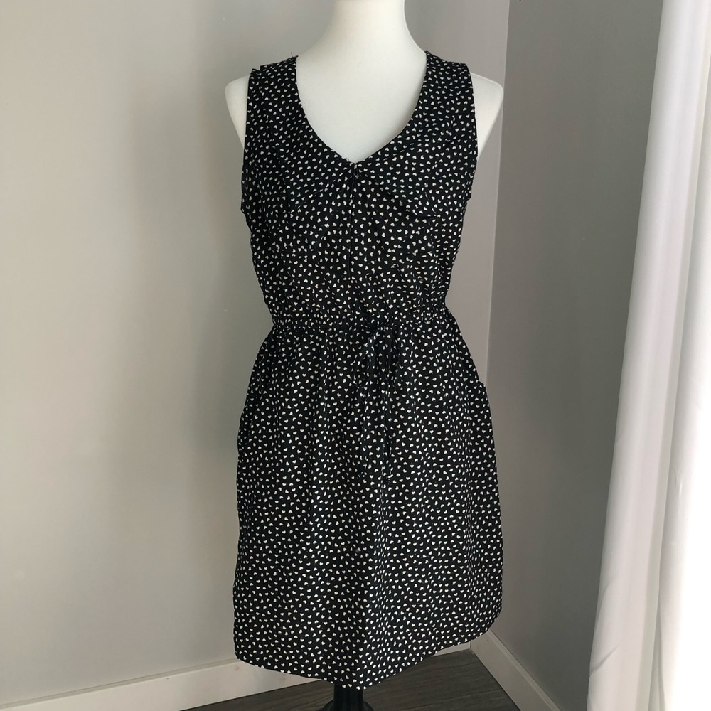 Bebop sleeveless black dress with hearts